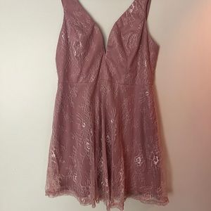 Lulu’s Pink Lace Mini Dress